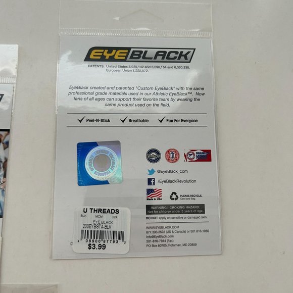 Lot of 5 EyeBlack Stanford University Under Eye Game Fan Sticker College Black - Picture 8 of 10